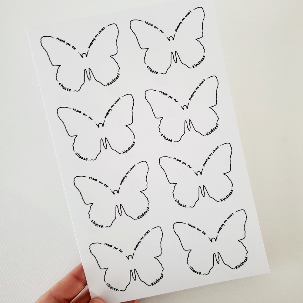 LB070 Choose Kindness Butterfly Custom Poshmark Stickers [Price Firm] - Picture 4 of 8